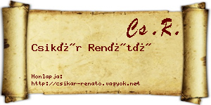 Csikár Renátó névjegykártya